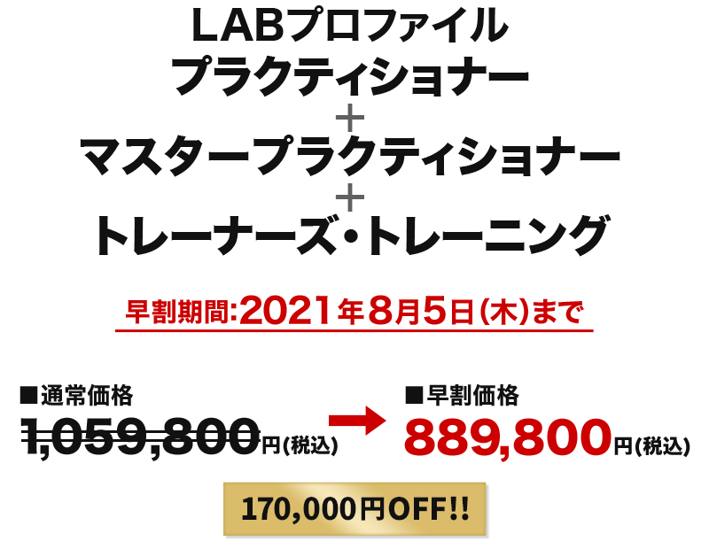 LABプロファイルプラクティショナー+マスタープラクティショナー+トレーナーズ・トレーニング